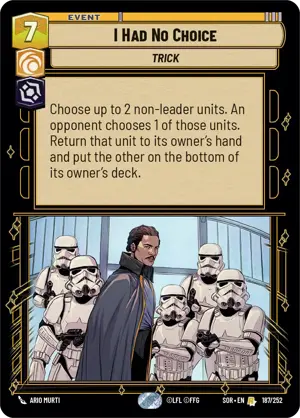 I Had No Choice